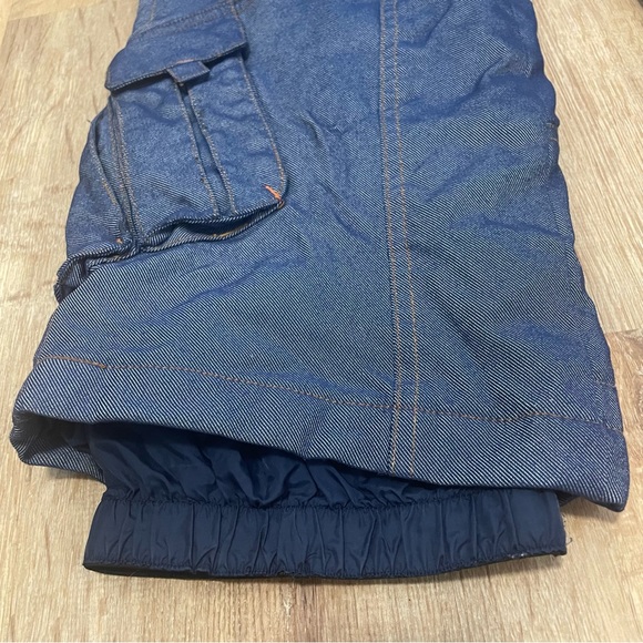 Betty Rides Snow Girl Snowboarding Denim Look Cargo Pants Elastic Waist Youth S - Picture 6 of 12